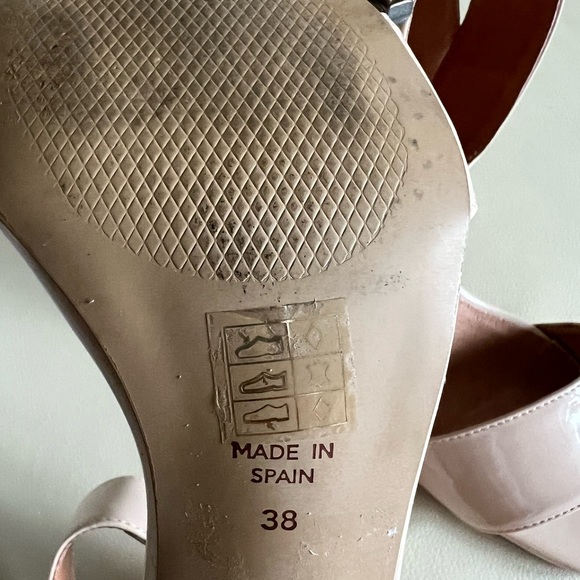 Topshop Patent Leather Cream Sandal Size 38 - Picture 5 of 5